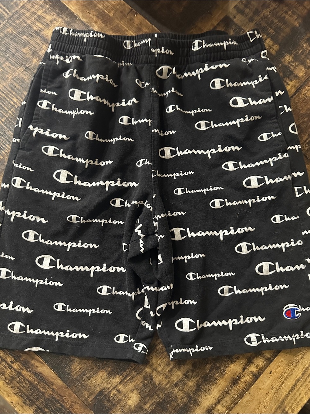 Champion boys XL Black Logo-Print Shorts